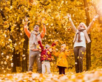 Jumping in leaves