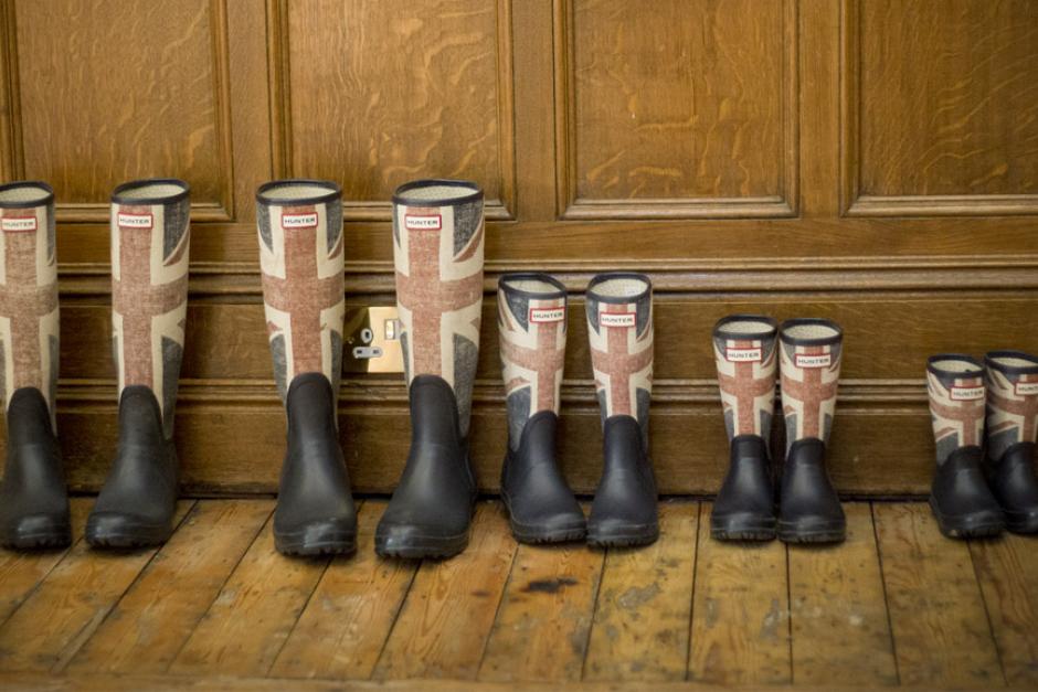 Family boots in a row